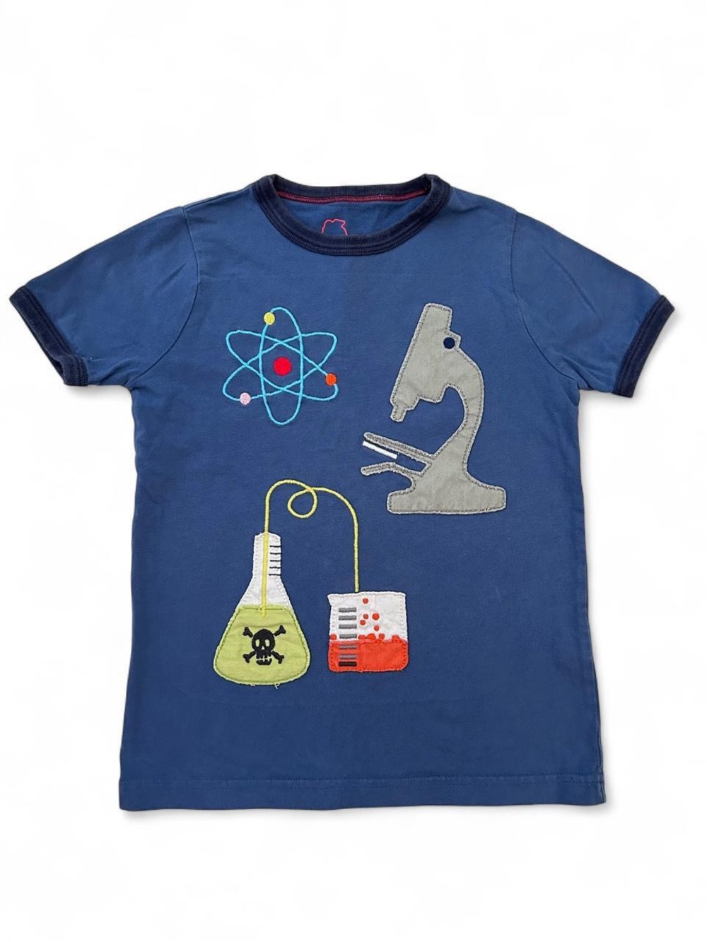 Mini Boden boys size 4-5 science experiment appliqué t-shirt